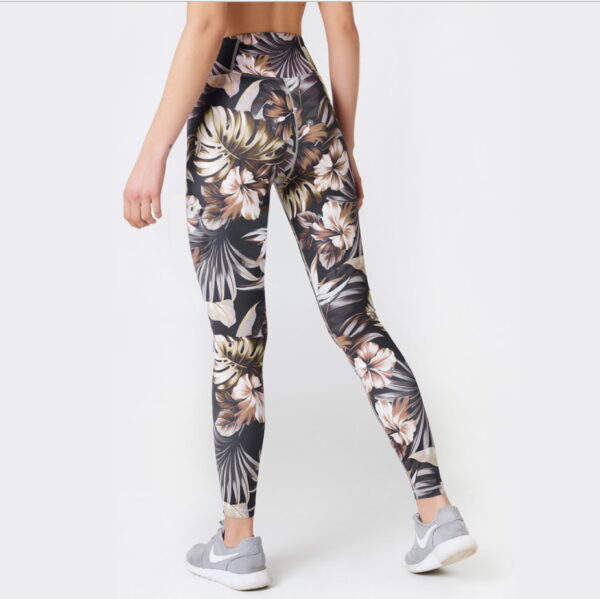 YBPD-0012,manufacturers direct sales yoga pants digital printing daffodil buttock high waist sports lady leggings - Image 5