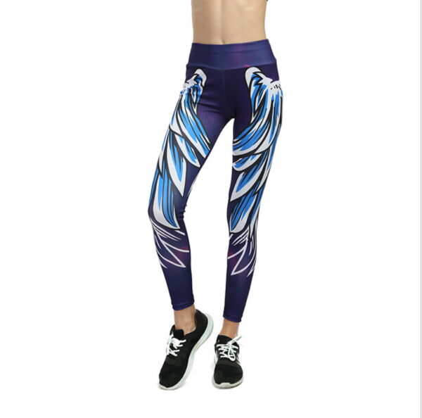 YBPD-0014,factory wholesale Europe  angel wings printing yoga leggings lift hip high waist yoga women pants