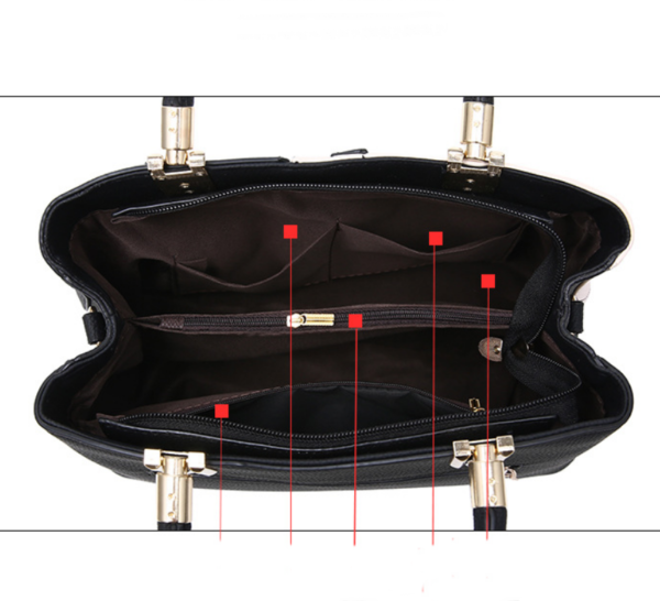 ZTSB-0164,factory pu fashion women color contrast large capacity  single shoulder crossbody handbag - Image 5