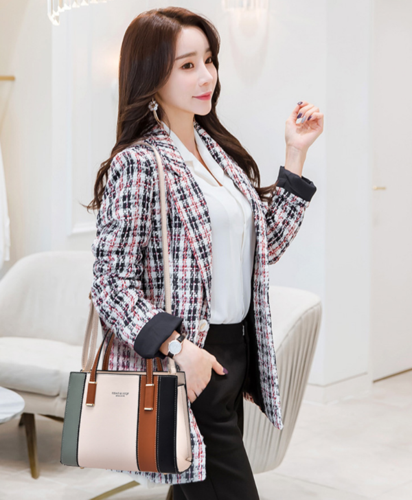 ZTSB-0173,factory pu fashion color contrast women single shoulder crossbody handbag