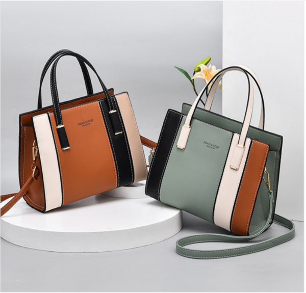 ZTSB-0173,factory pu fashion color contrast women single shoulder crossbody handbag - Image 2