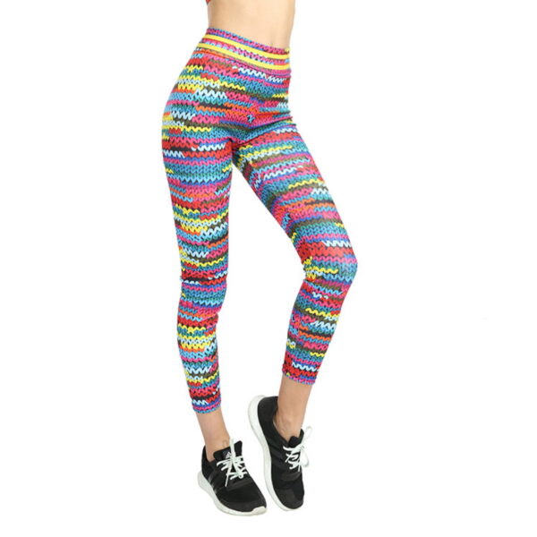 YBPD-0020,European  American popular four needle six line printing yoga leggings  buttock lifting high waist yoga pants - Image 5