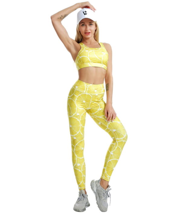 YBPD-0031，digital printing vest exercise high elastic fitness outdoor hip high waist yoga women trouser suit