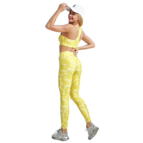 YBPD-0031，digital printing vest exercise high elastic fitness outdoor hip high waist yoga women trouser suit - Image 7