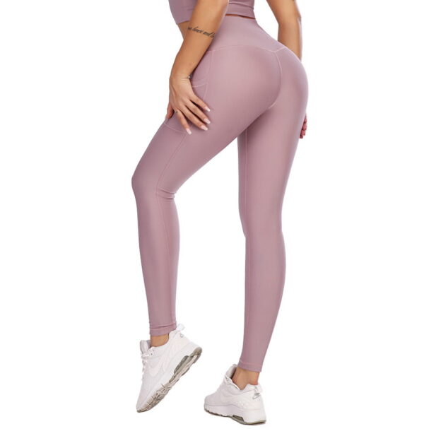 YBPD-0032，the same type of Amazon breathable buttock pocket sports hair grinding nude yoga slimming women leggings - Image 2