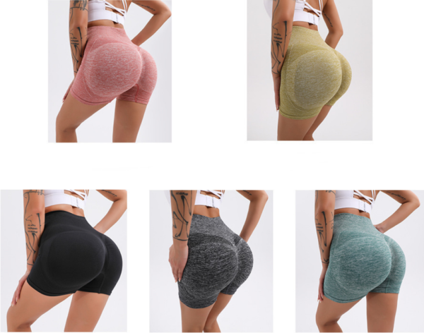 YJBD-0005,wholesale  Seamless  fitness yoga pants Women high waist butt lift abdominal tight exercise quick dry  third shorts - Image 4