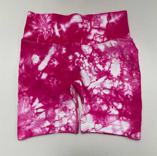 YJBD-0006,factory tie dye yoga suit shorts women fitness suit comfortable high waist stretch tight yoga pants  shorts - Image 7
