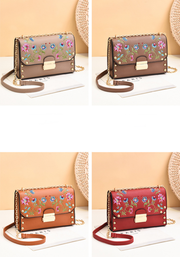 ZTSB-0068,genuine leather bag pu lady single shoulder crossbody fashion chain small square bag - Image 5