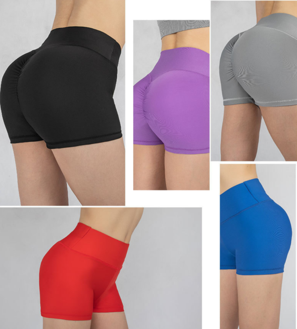 YWND-0001,European American yoga pants women yoga fitness pants solid color butt lift sports shorts - Image 5
