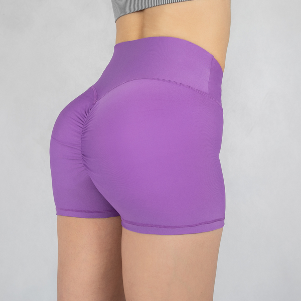 YWND-0001,European American yoga pants women yoga fitness pants solid color butt lift sports shorts - Image 3