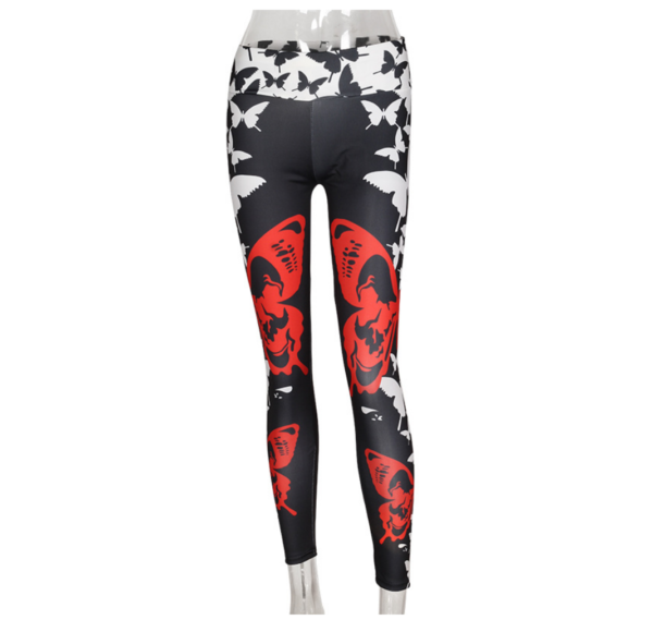 YSZD-0011,Amazon AliExpress popular bow digital print leggings hip lift stretch high waist women yoga  pants - Image 2