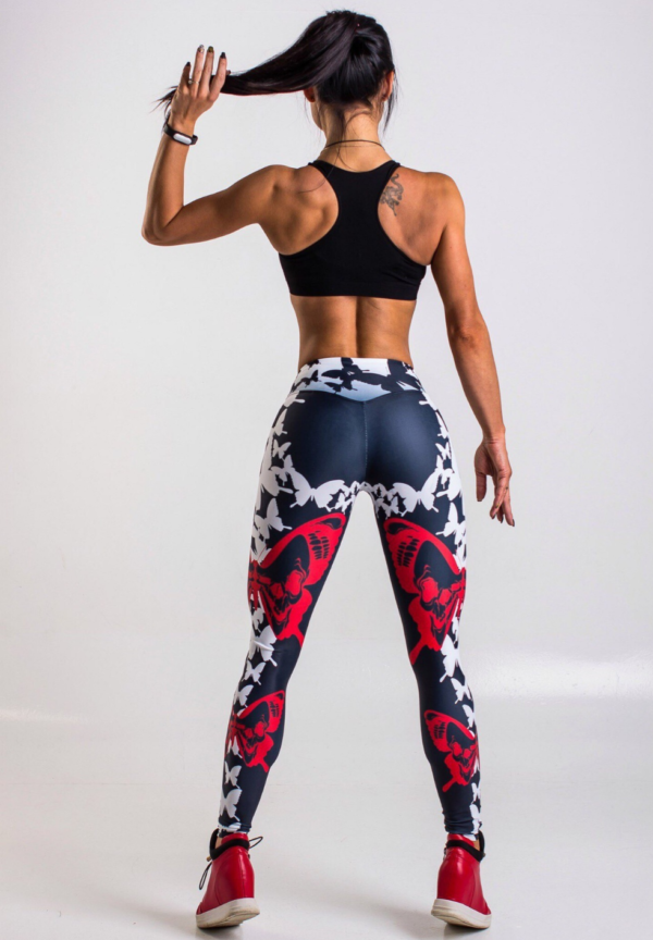 YSZD-0011,Amazon AliExpress popular bow digital print leggings hip lift stretch high waist women yoga  pants - Image 8