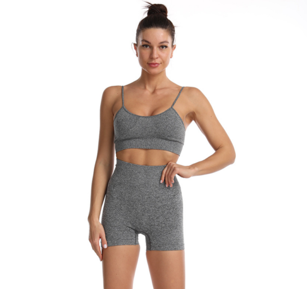 YWND-0012,  manufacturers European American yoga shorts summer sports women slim buttock lift abdominal fitness suit - Image 5