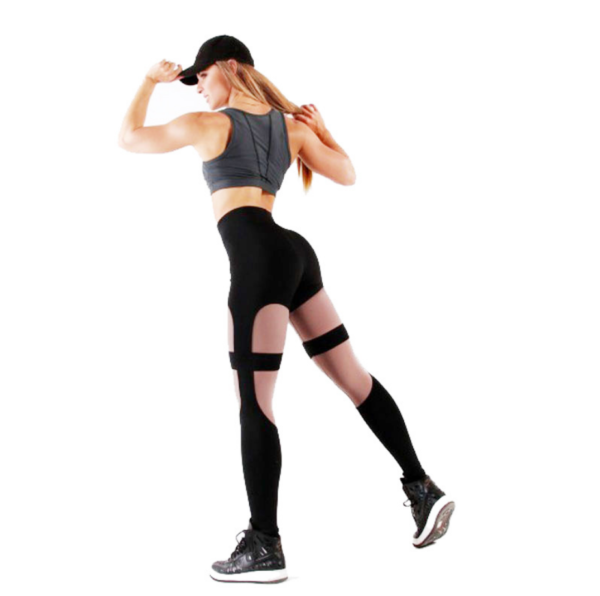 YSZD-0014, European  mesh stitching fitness leggings sports sexy leisure ninth pants slim show training yoga leggings - Image 6