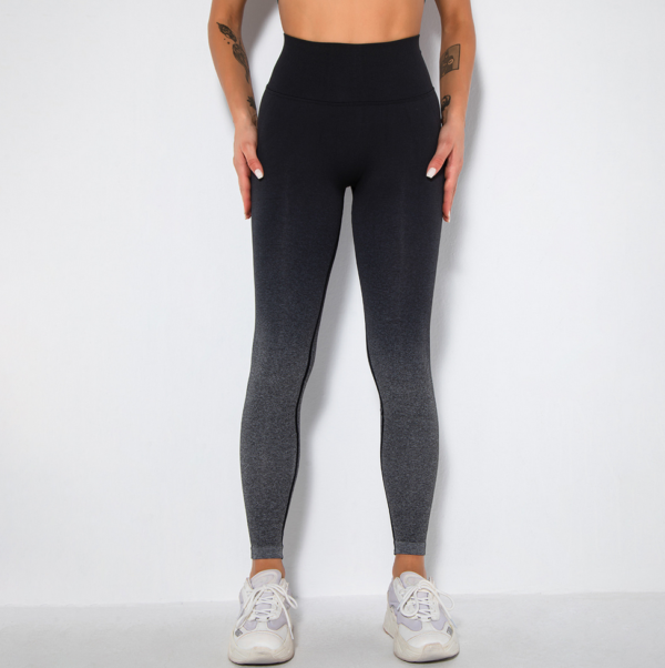 YYBD-0017,factory spot goods Seamless gradient smiling face yoga pants tight hips fitness  running yoga women  leggings - Image 6