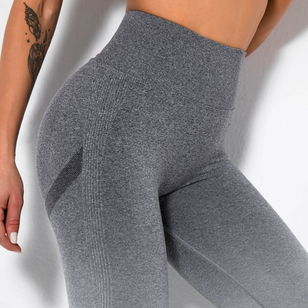YYBD-0017,factory spot goods Seamless gradient smiling face yoga pants tight hips fitness  running yoga women  leggings - Image 5