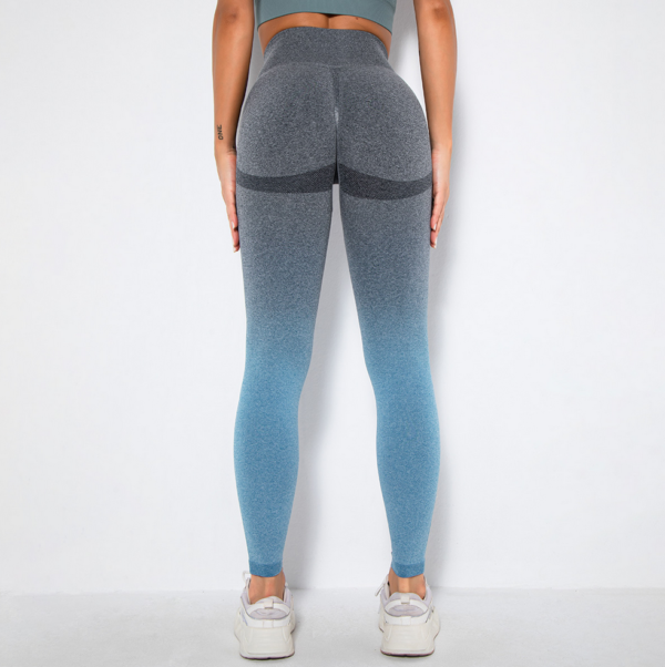 YYBD-0017,factory spot goods Seamless gradient smiling face yoga pants tight hips fitness  running yoga women  leggings - Image 3
