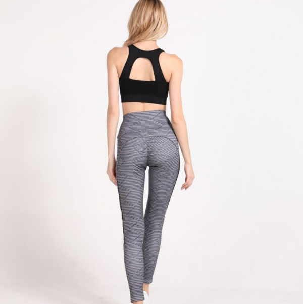 YSZD-0018,Type Z thread printed breech high waist sport leggings breathable fast drying slim stripe yoga women pants - Image 4