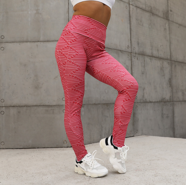 YSZD-0018,Type Z thread printed breech high waist sport leggings breathable fast drying slim stripe yoga women pants - Image 3