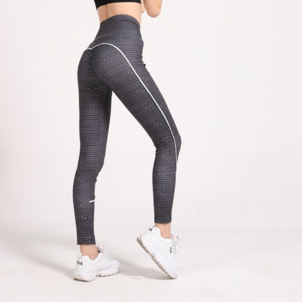 YSZD-0018,Type Z thread printed breech high waist sport leggings breathable fast drying slim stripe yoga women pants - Image 2