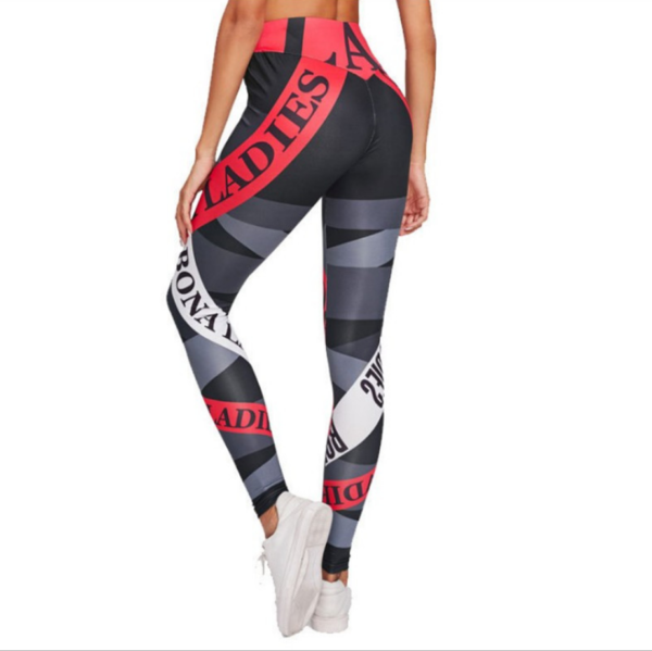 YSZD-0020,European Amazon hot selling digital printed pants geometric stripe letters yoga fitness lady leggings - Image 2