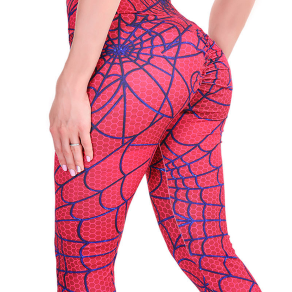YSZD-0022,spider web digital printing leggings women fitness high waist large size tight butt yoga pants - Image 7