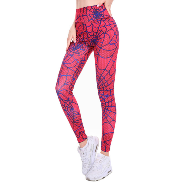 YSZD-0022,spider web digital printing leggings women fitness high waist large size tight butt yoga pants - Image 8