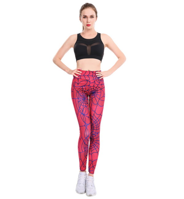 YSZD-0022,spider web digital printing leggings women fitness high waist large size tight butt yoga pants