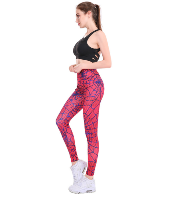 YSZD-0022,spider web digital printing leggings women fitness high waist large size tight butt yoga pants - Image 5