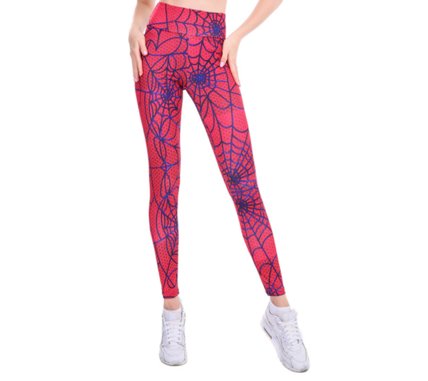 YSZD-0022,spider web digital printing leggings women fitness high waist large size tight butt yoga pants - Image 2