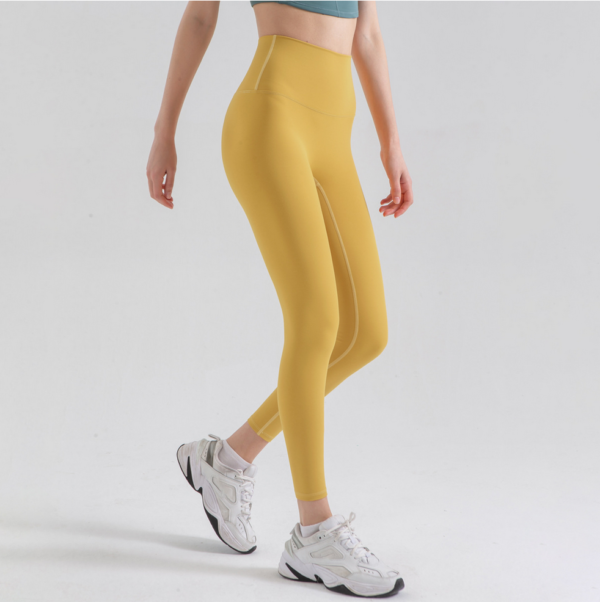 YYBD-0022,Spring summer grinding naked yoga pants without embarrassing line high waist buttock stretch fitness pants - Image 2