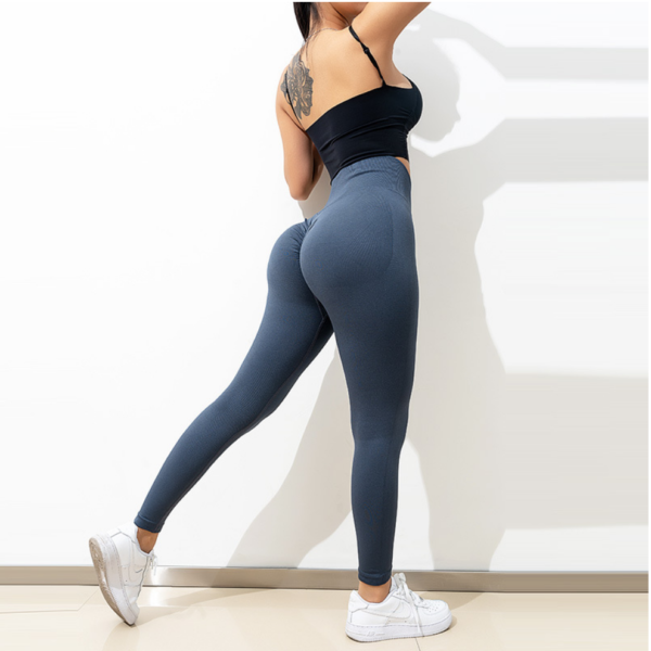 YJBD-0026,European net red buttock yoga pants high waist naked sports leggings seamless buttock fitness leggings - Image 3