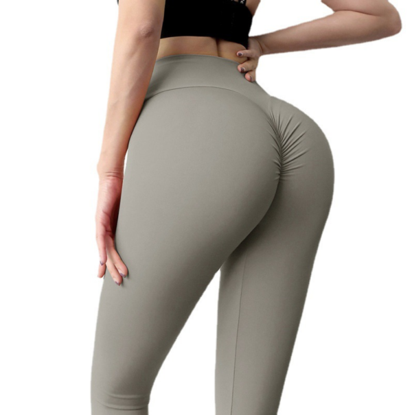 YSZD-0031,Factory direct selling double hair grinding naked high waist buttock tight pants exercise drape fitness leggings - Image 2