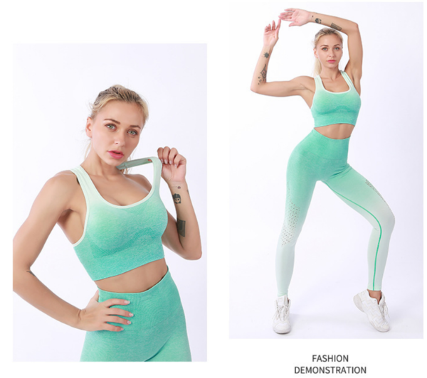 YJBD-0032,factory wholesale Europe hollow out yoga suit women leggings outdoor sports fitness suit - Image 5