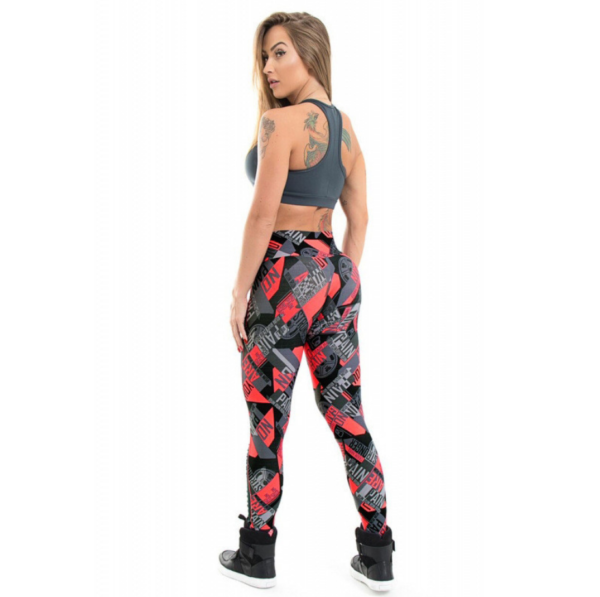 YSZD-0005,Spring summer Europe printing pants ninth pants hollow out sports high waist splicing slender female leggings - Image 7