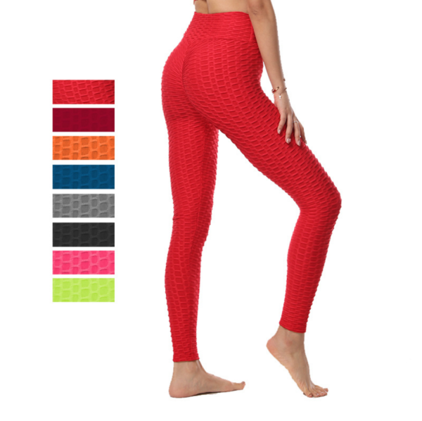 YQHD-0006,wholesale yoga Bubble Pants Women's High waist Hip lift Peach butt tight Jacquard workout pants Fitness Yoga pants - Image 8