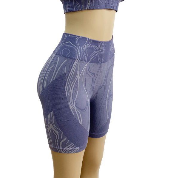 YWND-0006,European American summer seamless printing comfortable breathable sports bra vest high waist buttock women yoga shorts - Image 5