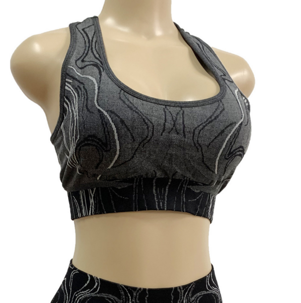 YWND-0006,European American summer seamless printing comfortable breathable sports bra vest high waist buttock women yoga shorts - Image 3