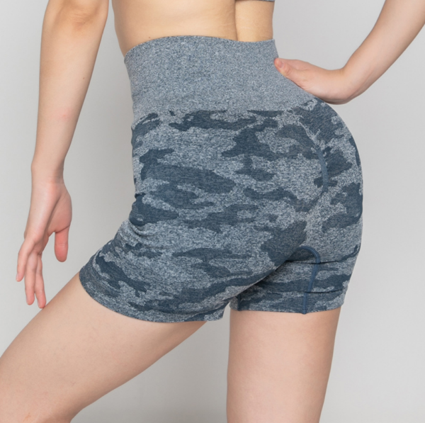 YWND-0009,  factory  European  camo yoga shorts seamless exercise buttock fitness pants large size  buttock women leggings - Image 8