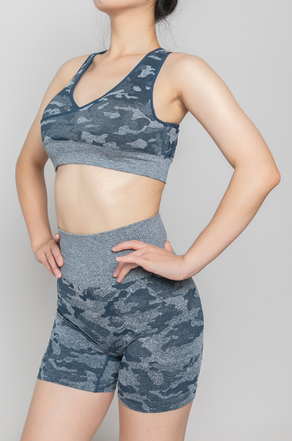YWND-0009,  factory  European  camo yoga shorts seamless exercise buttock fitness pants large size  buttock women leggings - Image 4