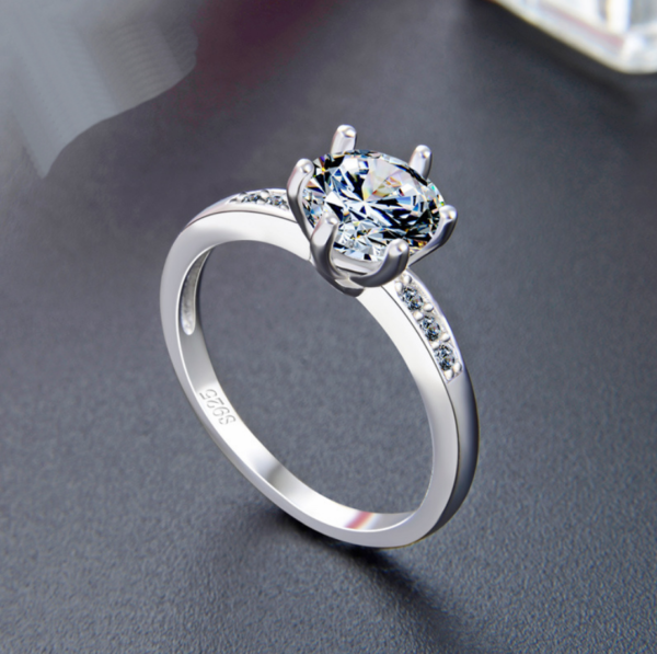 GYJS-0001,factory 925 sterling silver classic imitation diamond girl ring - Image 6