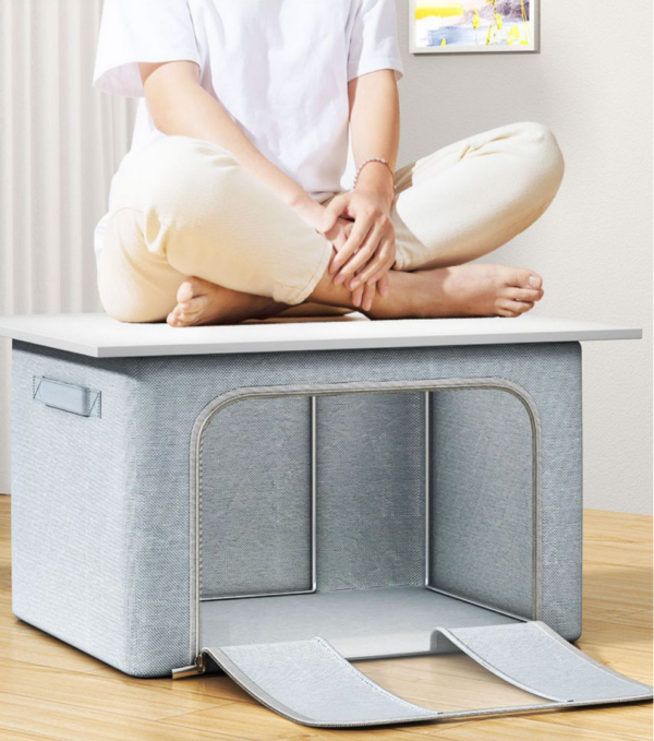 ZZCD-0001, factory solid color Oxford cloth steel frame box collapsible clothes storage bin - Image 6