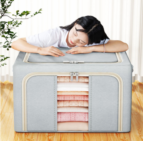 ZZCD-0001, factory solid color Oxford cloth steel frame box collapsible clothes storage bin - Image 5