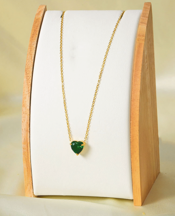 GSJS-0001,titanium steel simple zircon heart shaped stainless steel ladies non fading necklace - Image 5