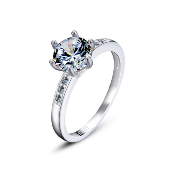 GYJS-0001,factory 925 sterling silver classic imitation diamond girl ring - Image 3