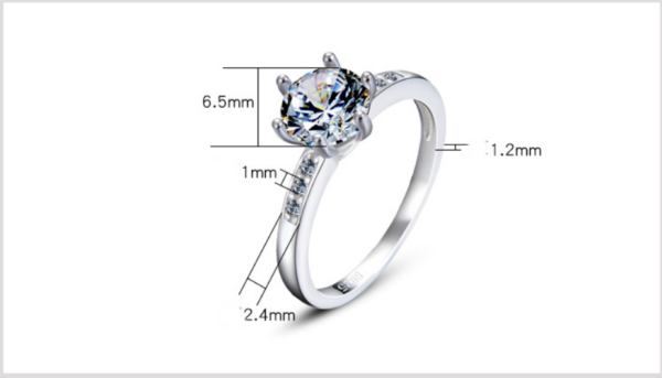 GYJS-0001,factory 925 sterling silver classic imitation diamond girl ring - Image 2