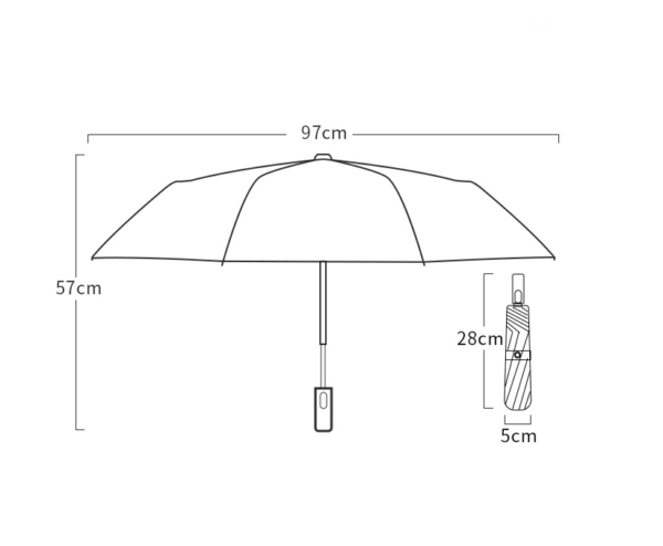 YPRS-0001, advertising umbrella logo printed automatic sunshade umbrella both sunny and rainy triple folding umbrella - Image 3