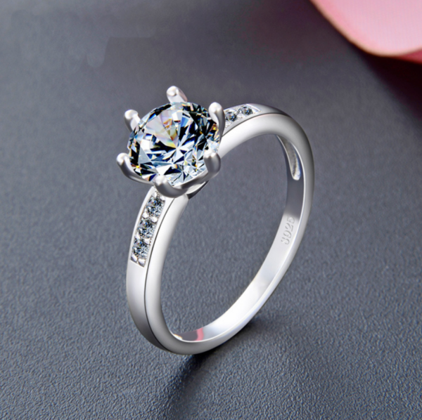GYJS-0001,factory 925 sterling silver classic imitation diamond girl ring - Image 7