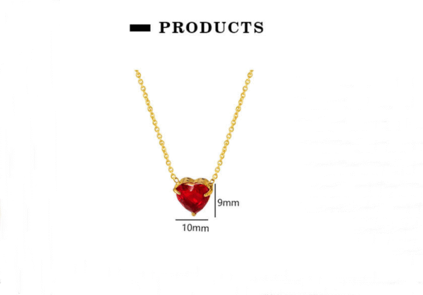 GSJS-0001,titanium steel simple zircon heart shaped stainless steel ladies non fading necklace - Image 2
