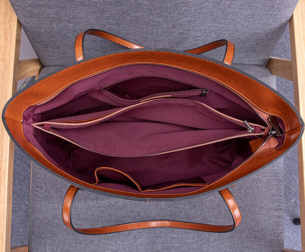 GTNB-0011,hot sale manufacturer fashion   crossbody  tote large capacity genuine leather single shoulder bag - Image 4